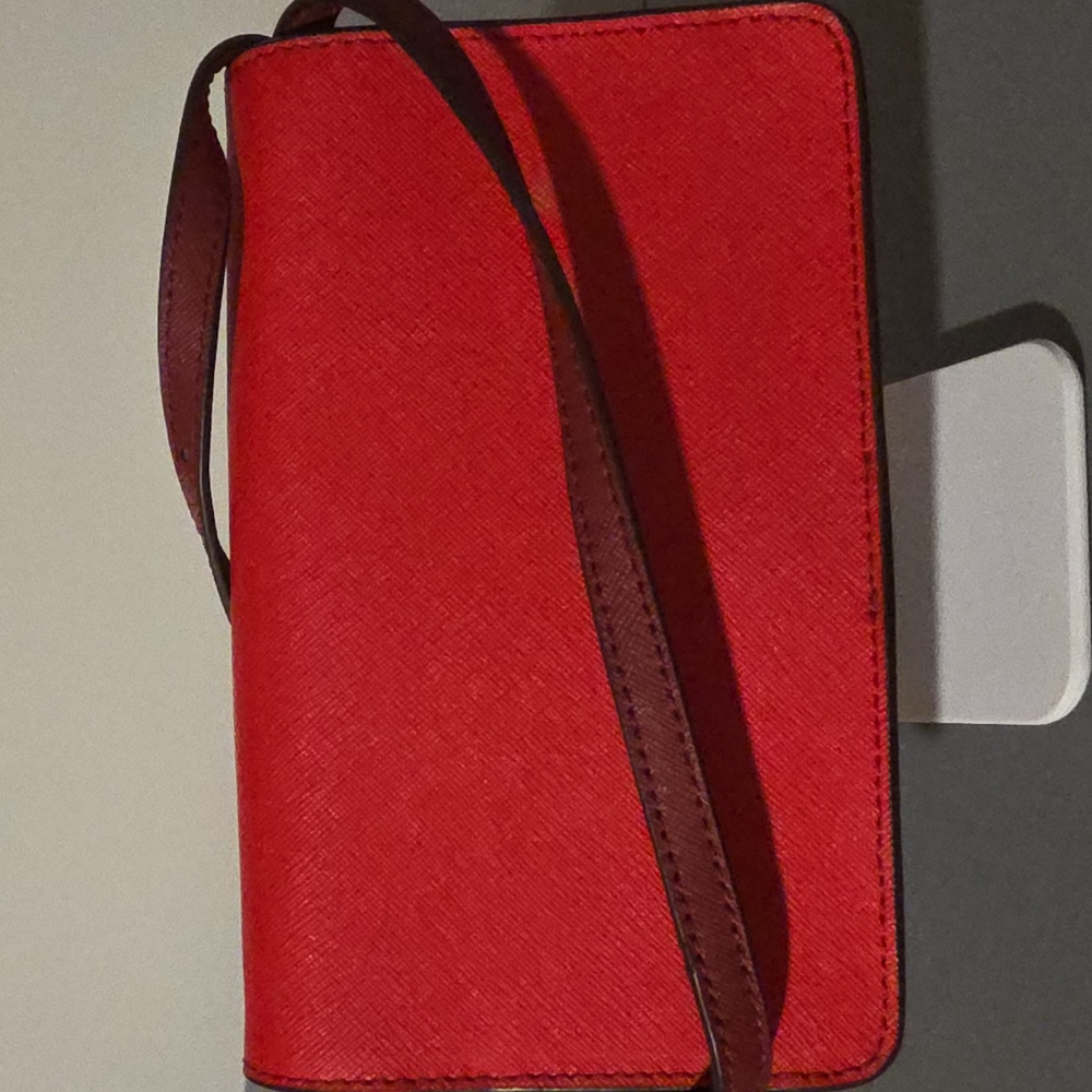 HENRI BENDEL NEW YORK Multi Red/Orange Crossbody/Clutch/Wallet Leather Bag - Picture 8 of 15
